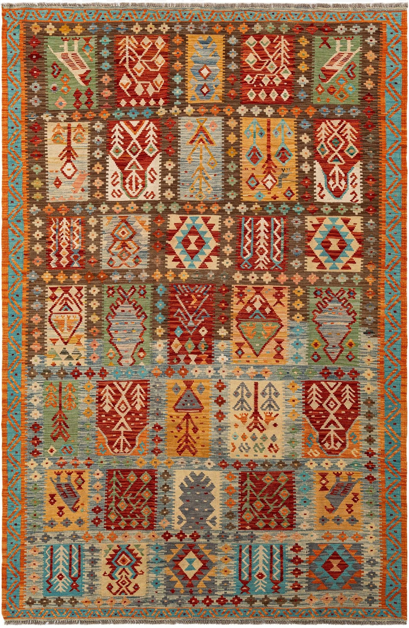 6' 8 x 9' 8  Hand Knotted Marok Kilim Rug