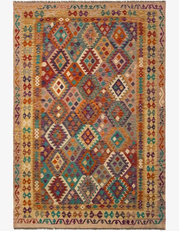 6' 8 x 9' 9 Hand Knotted Marok Kilim Rug