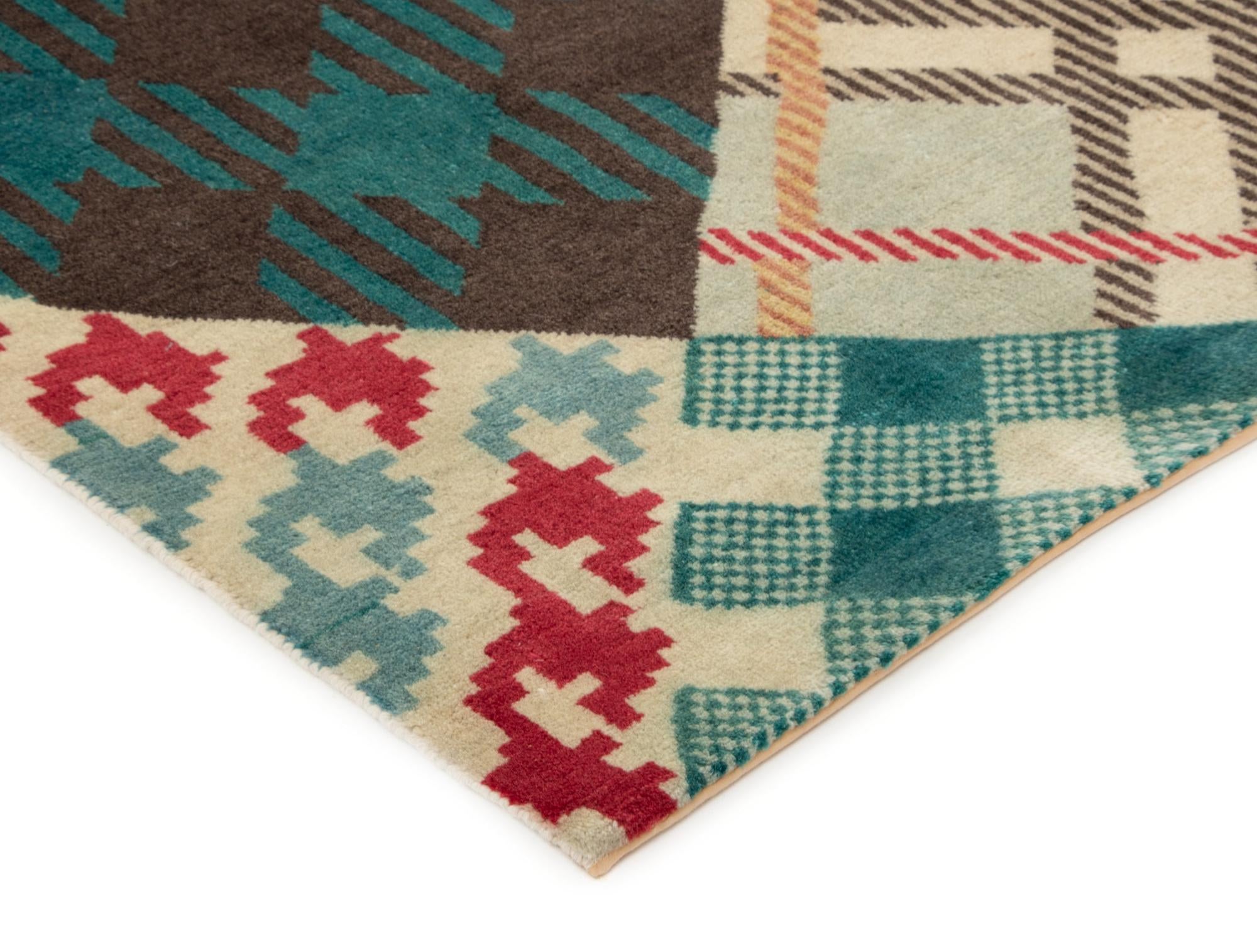 7' 6 x 9' 7 Modern Manshu Wool Rug