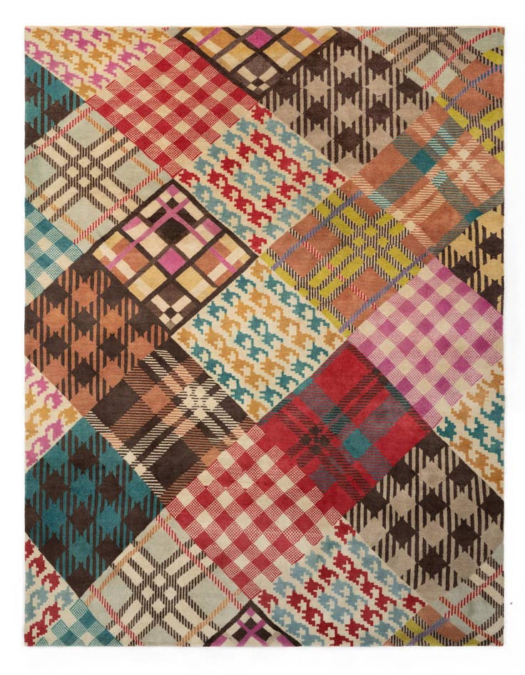 Detail image of 7' 6 x 9' 7 Modern Manshu Wool Rug