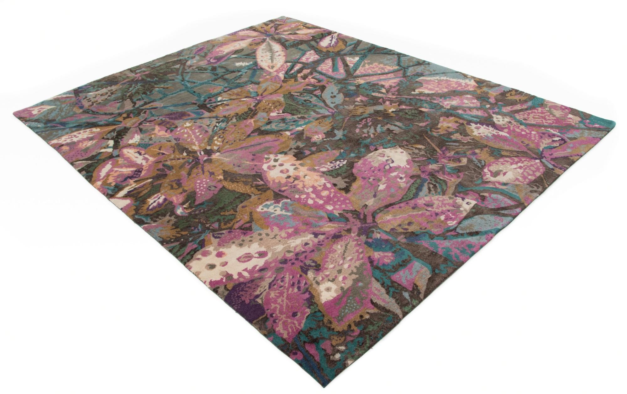 8' 2 x 9' 11 Hand Knotted Modern Manshu Wool Rug