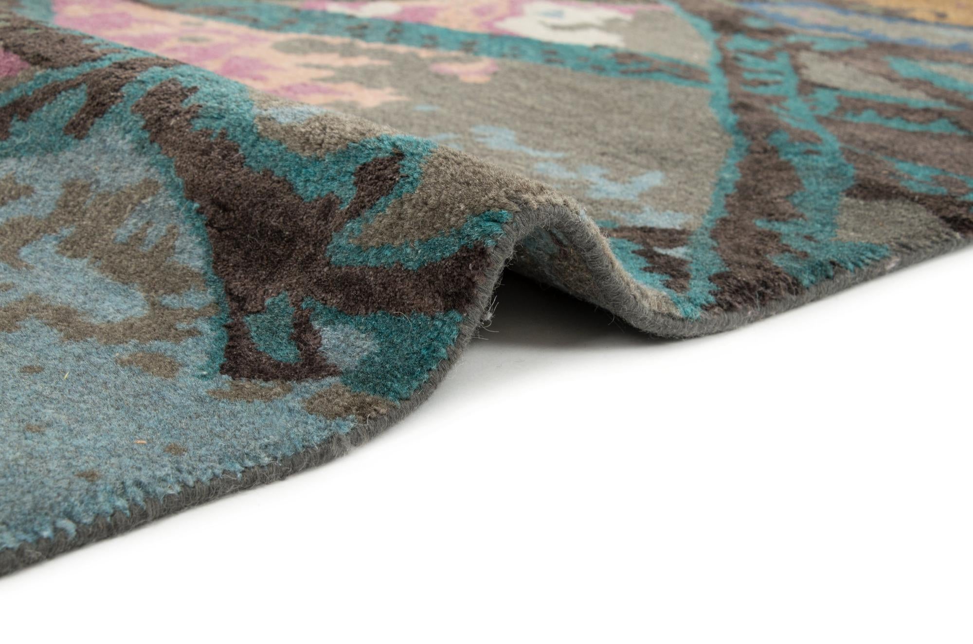 8' 2 x 9' 11 Hand Knotted Modern Manshu Wool Rug