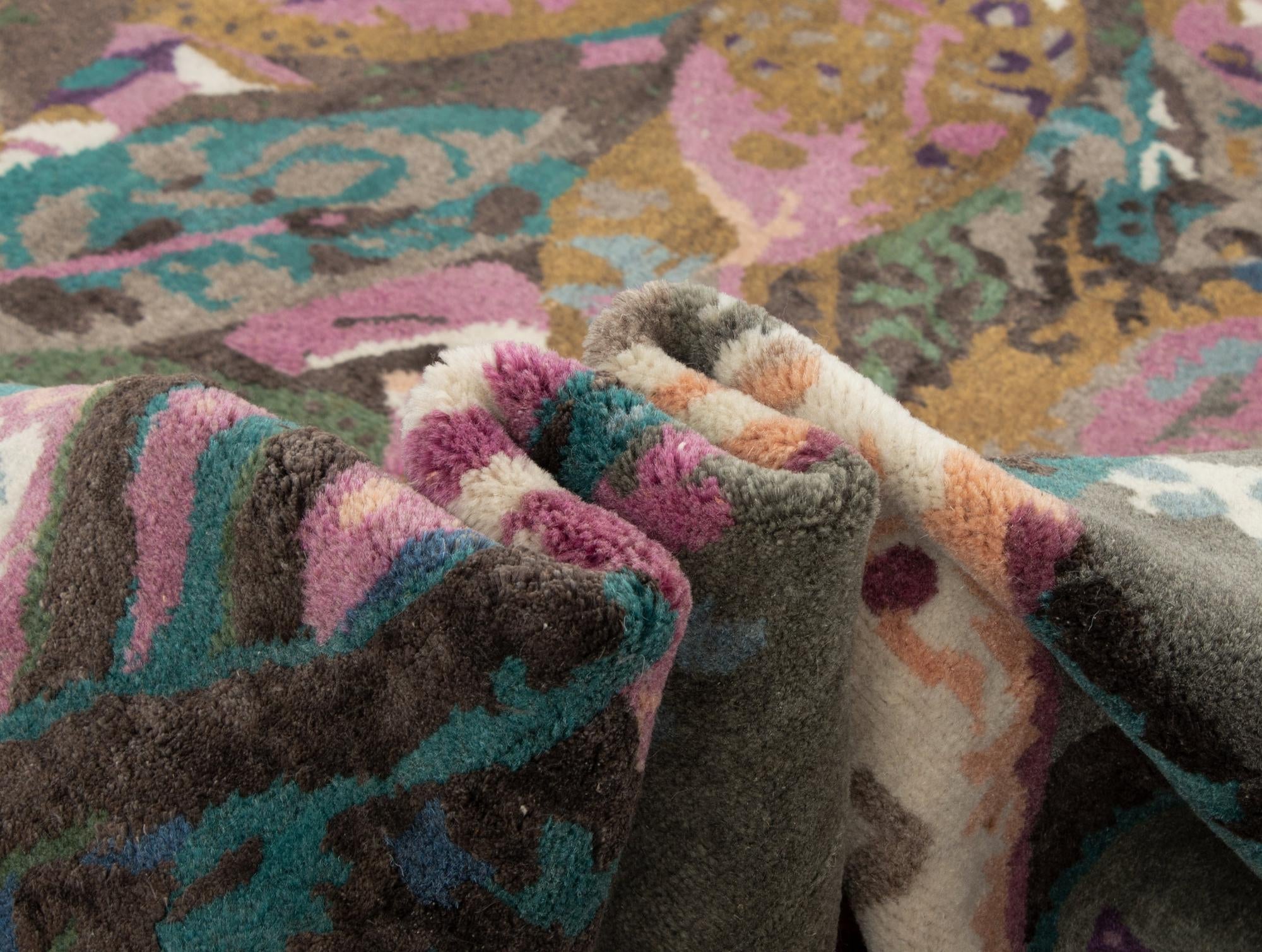 8' 2 x 9' 11 Hand Knotted Modern Manshu Wool Rug