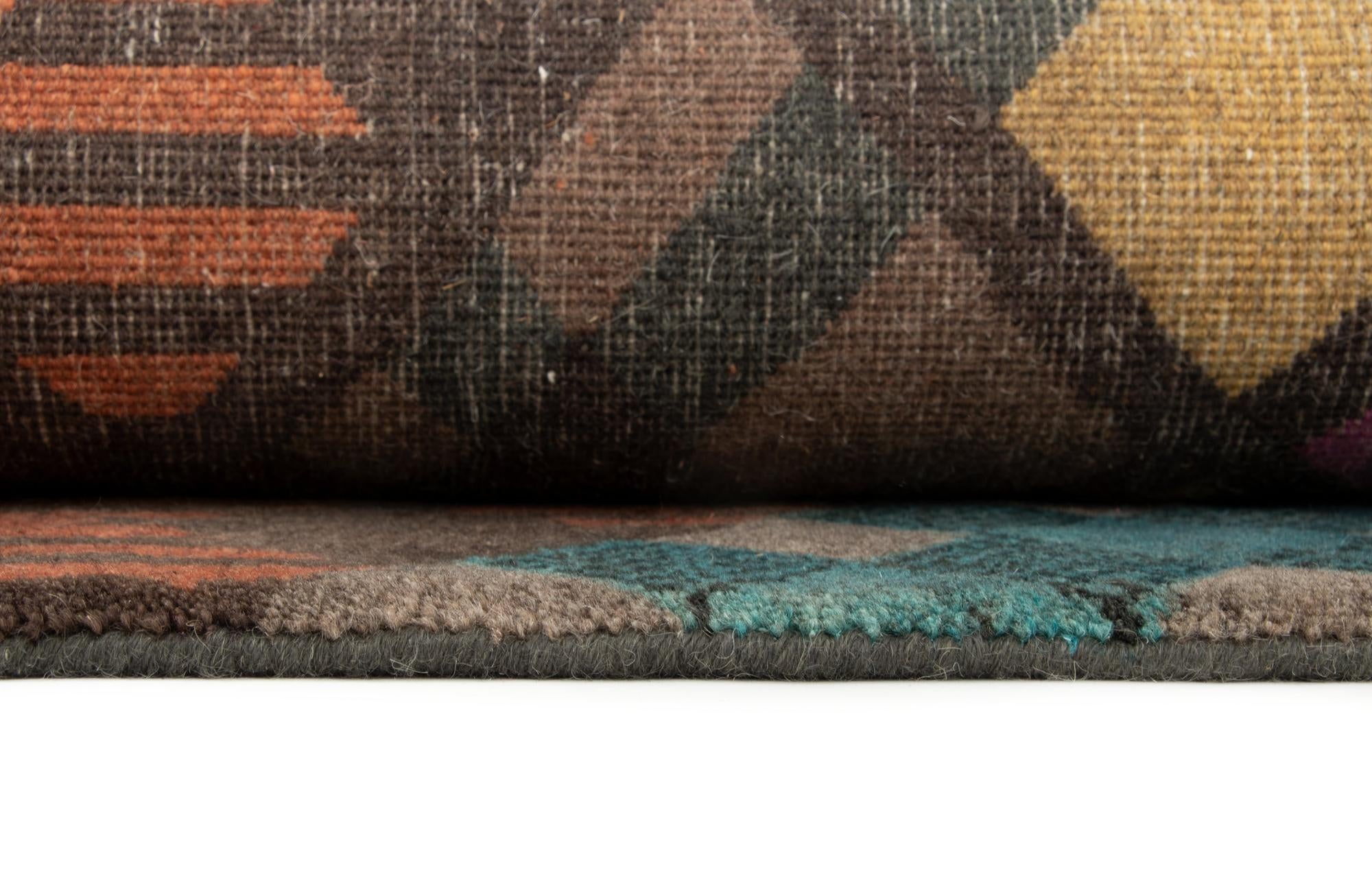 8' 1 x 10' Hand Knotted Modern Manshu Wool Rug