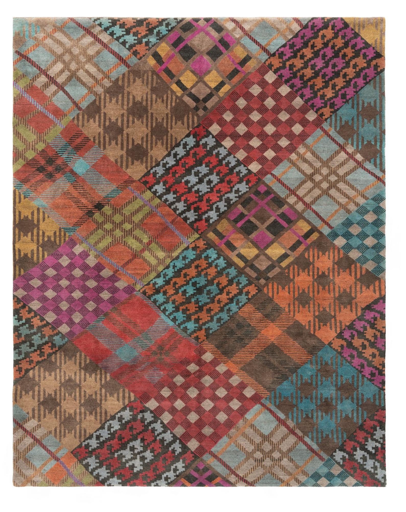 8' 1 x 10' Hand Knotted Modern Manshu Wool Rug