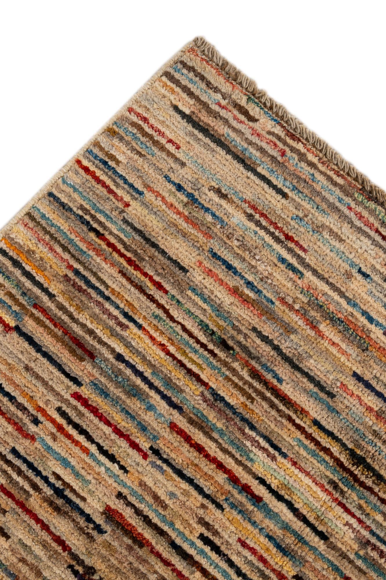 6' 9 x 9' 7 Hand Knotted Modern Ziegler Wool Rug