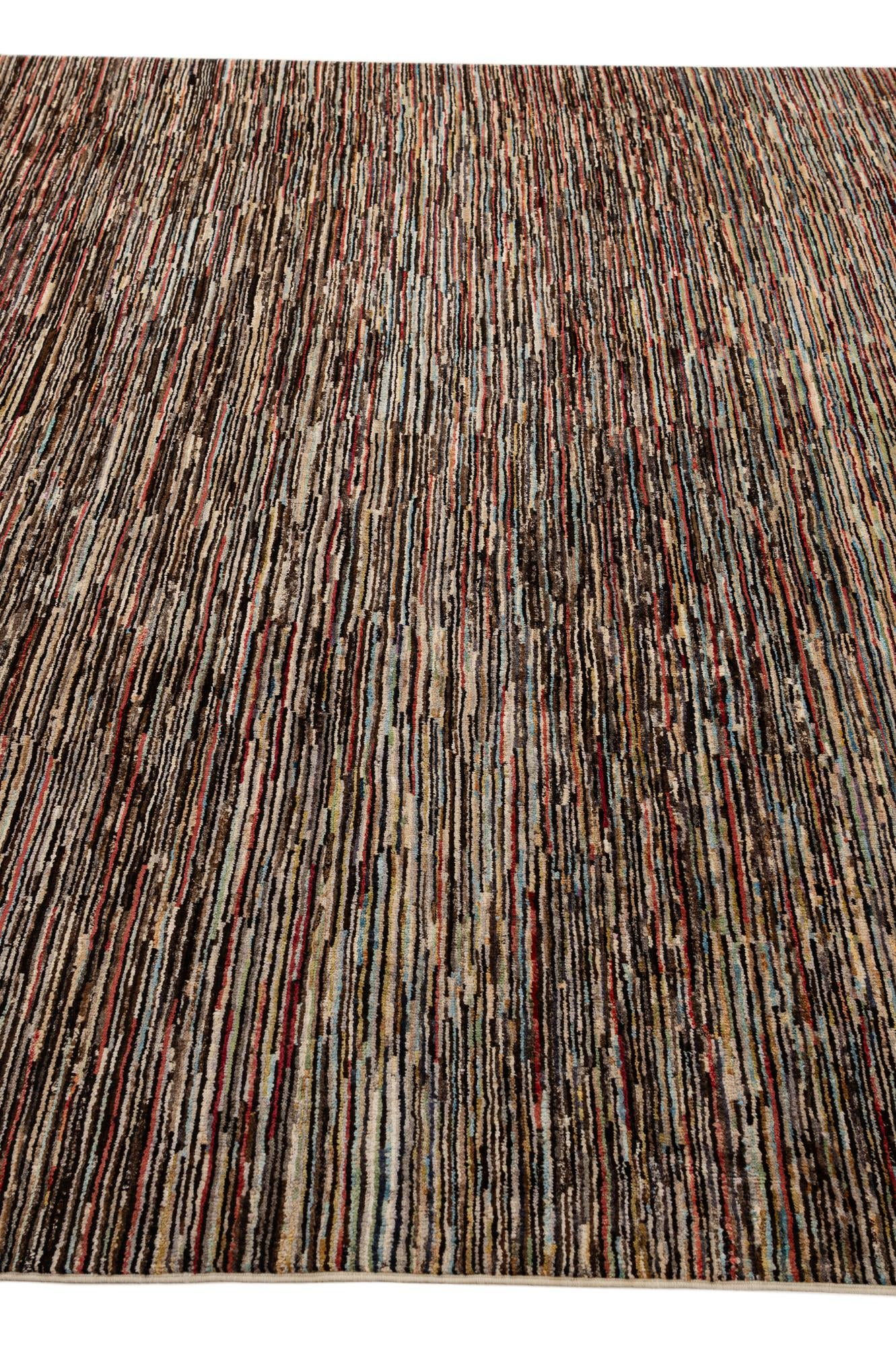 9' 1 x 11' 10 Hand Knotted Modern Ziegler Wool Rug