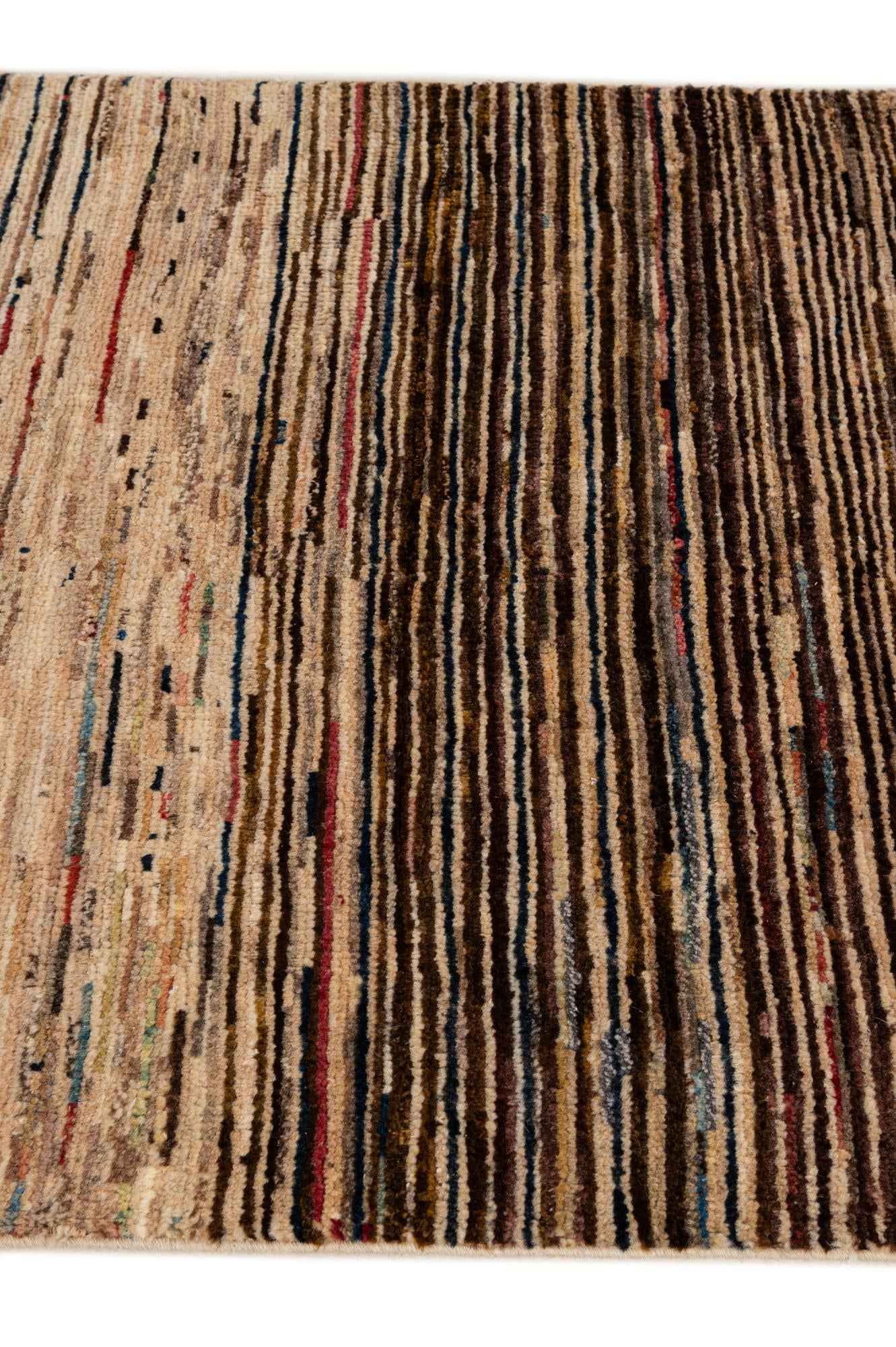 Multicolor 2' 7 x 3' 11 Hand Knotted Modern Ziegler Wool Rug