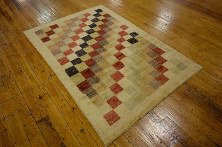 3' 11 x 5' 7 Hand Knotted Modern Ziegler Oriental Rug