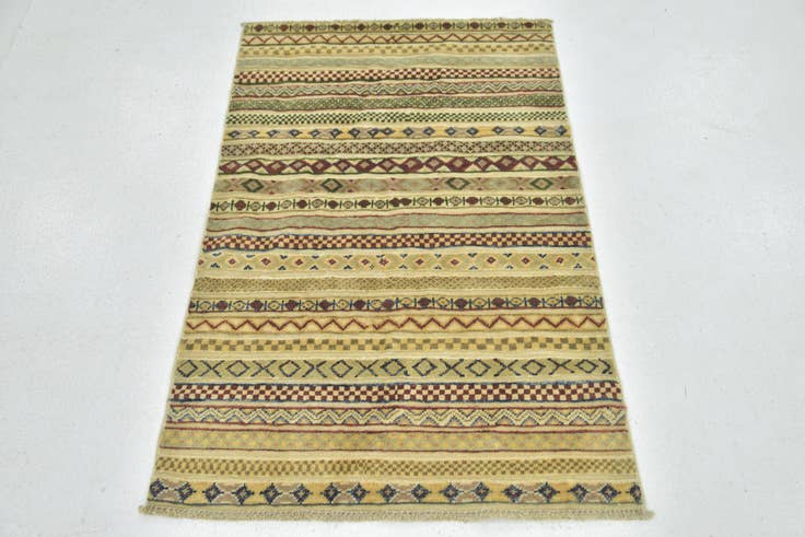 Detail image of 2' 8 x 4' Hand Knotted Modern Ziegler Oriental Rug