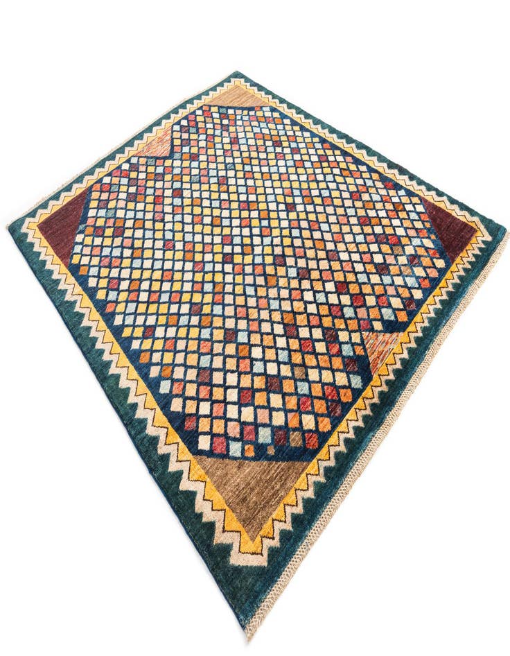 Detail image of 5' 1 x 6' 2  Hand Knotted Modern Ziegler Wool Rug