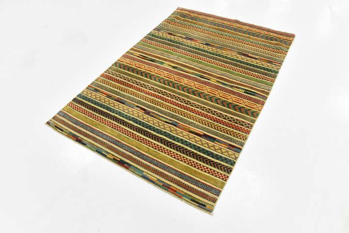 3' 11 x 5' 10 Hand Knotted Modern Ziegler Rug