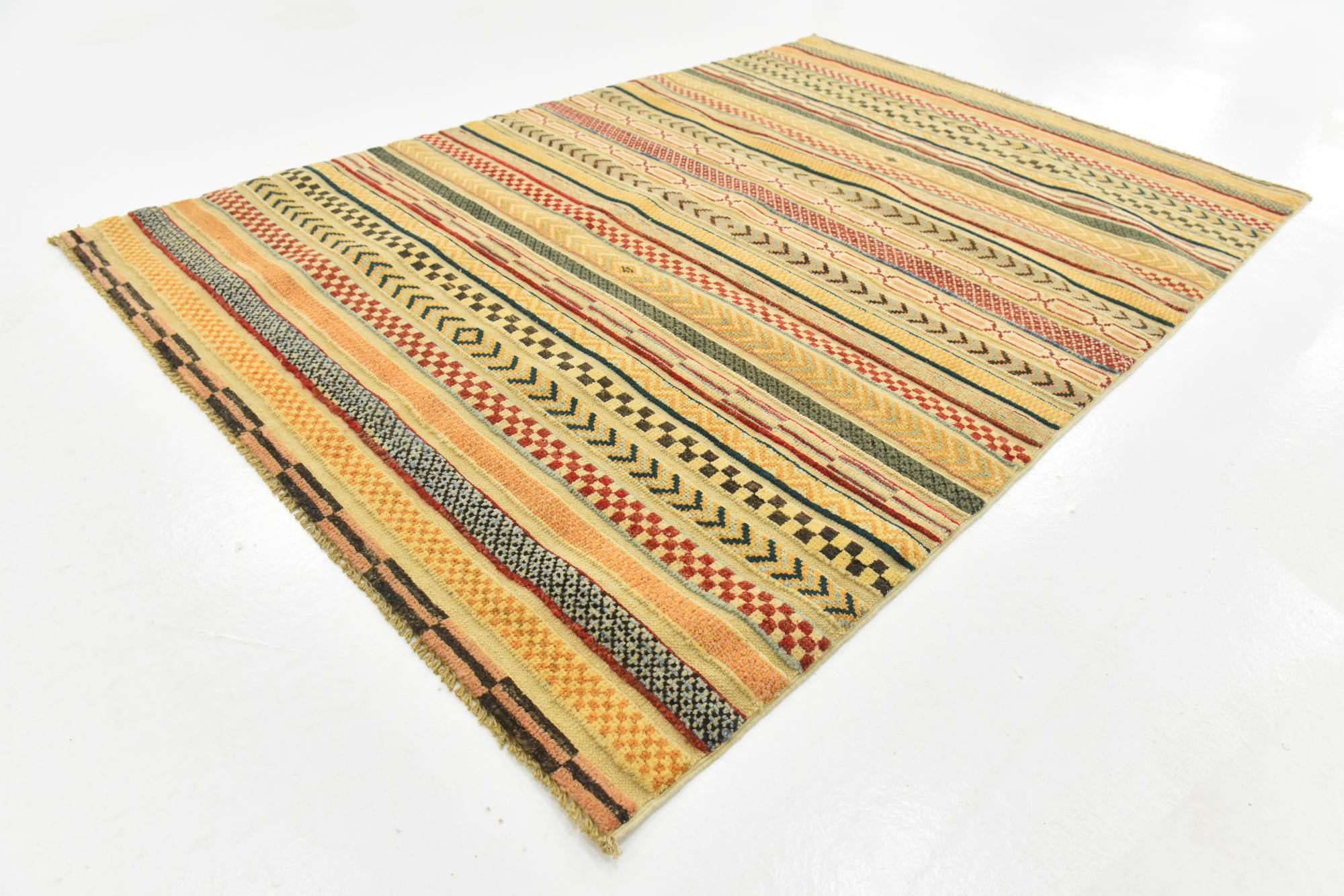 3' 11 x 6' 11 Hand Knotted Modern Ziegler Rug