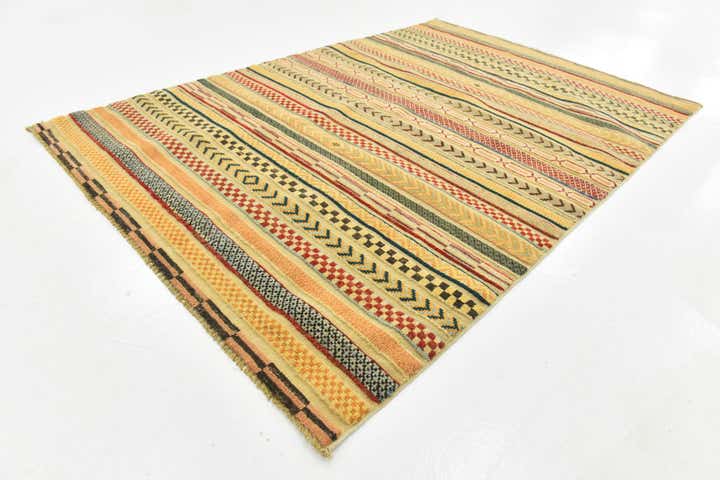 3' 11 x 6' 11 Hand Knotted Modern Ziegler Rug