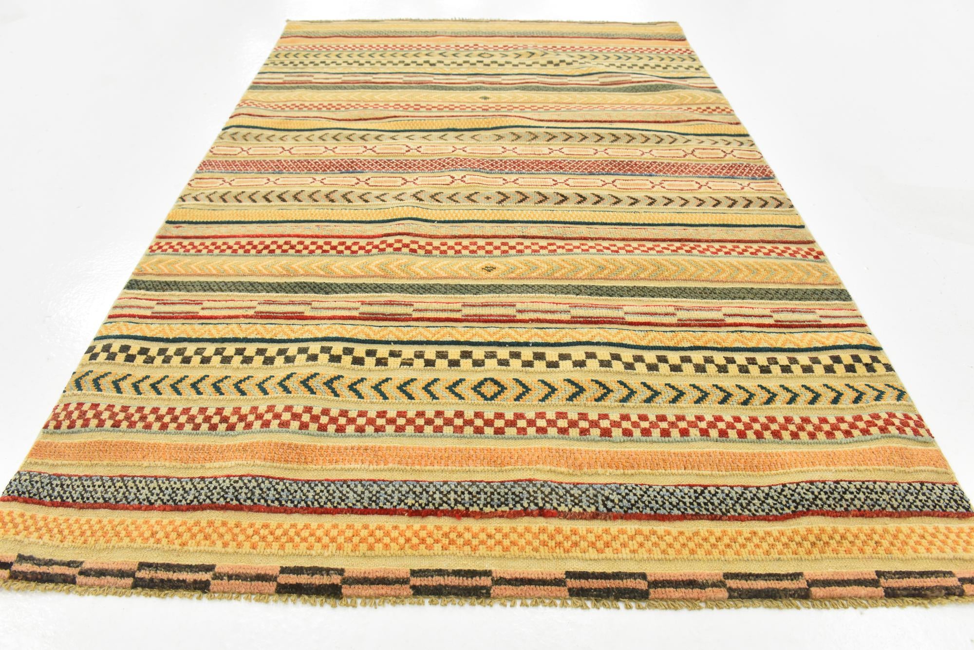 3' 11 x 6' 11 Hand Knotted Modern Ziegler Rug