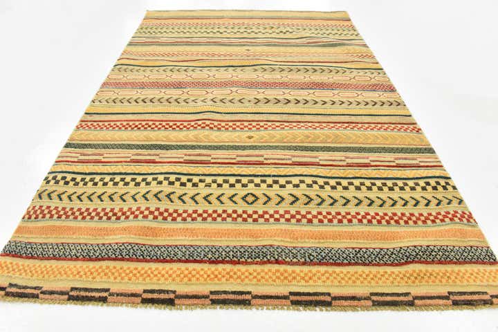 3' 11 x 6' 11 Hand Knotted Modern Ziegler Rug