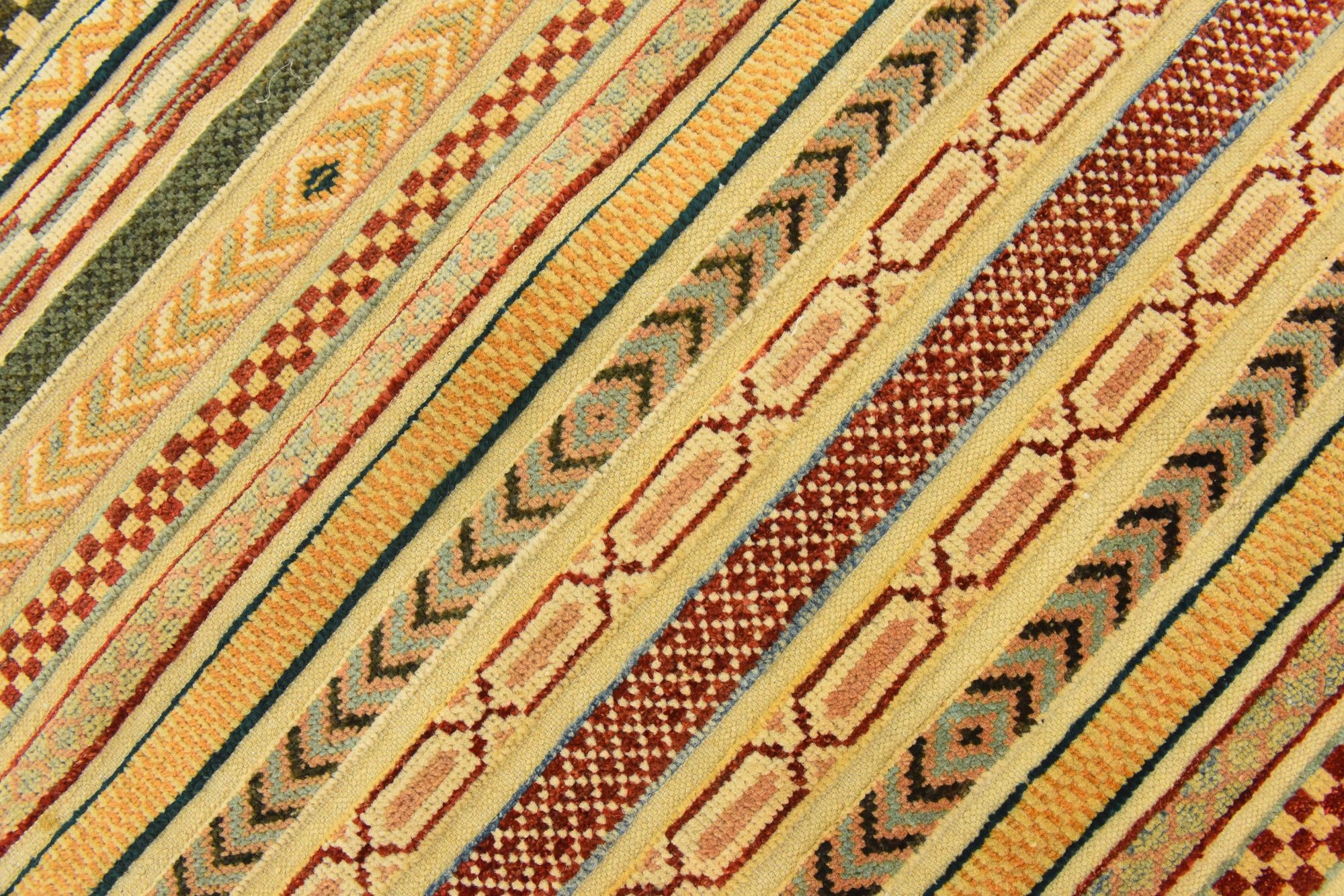 3' 11 x 6' 11 Hand Knotted Modern Ziegler Rug