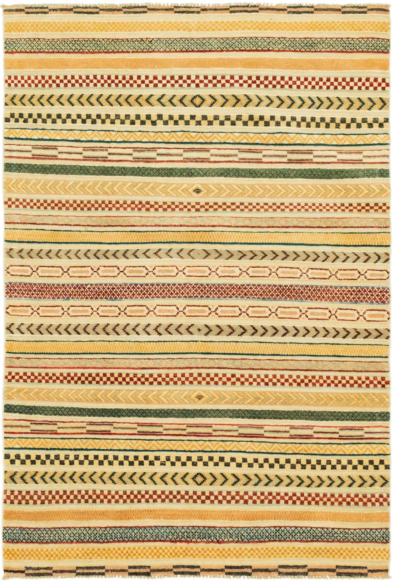 3' 11 x 6' 11 Hand Knotted Modern Ziegler Rug