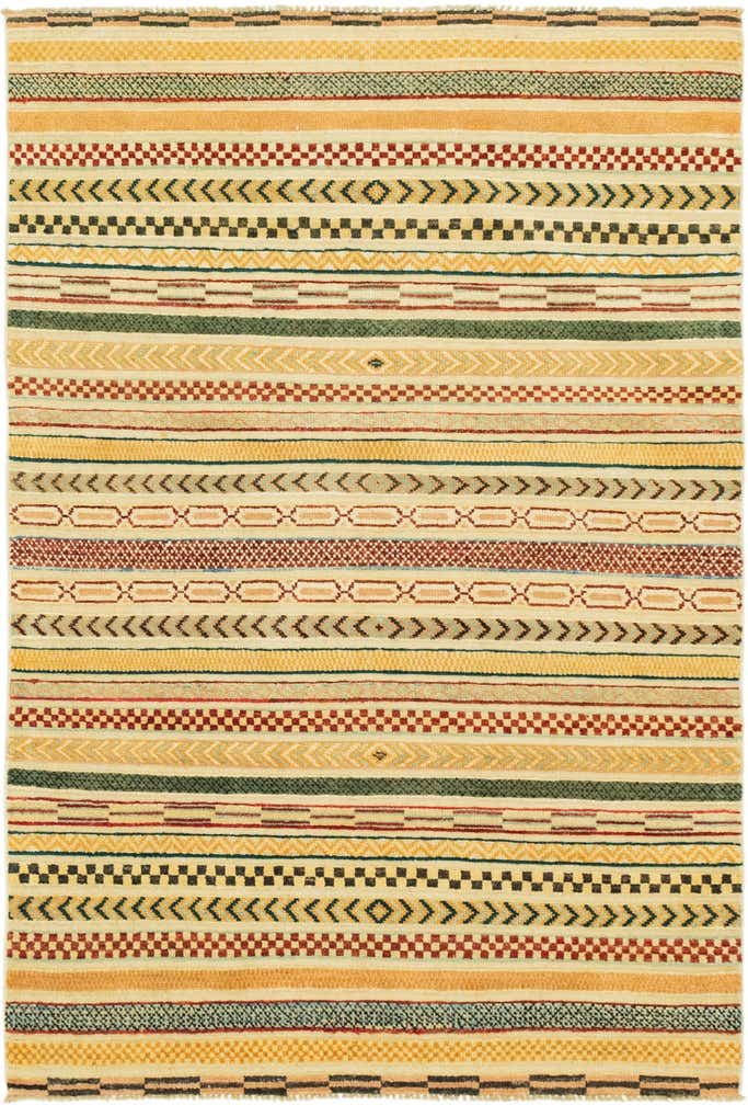 3' 11 x 6' 11 Hand Knotted Modern Ziegler Rug