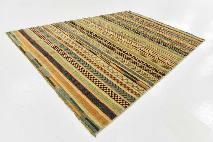 3' 11 x 5' 10 Hand Knotted Modern Ziegler Rug