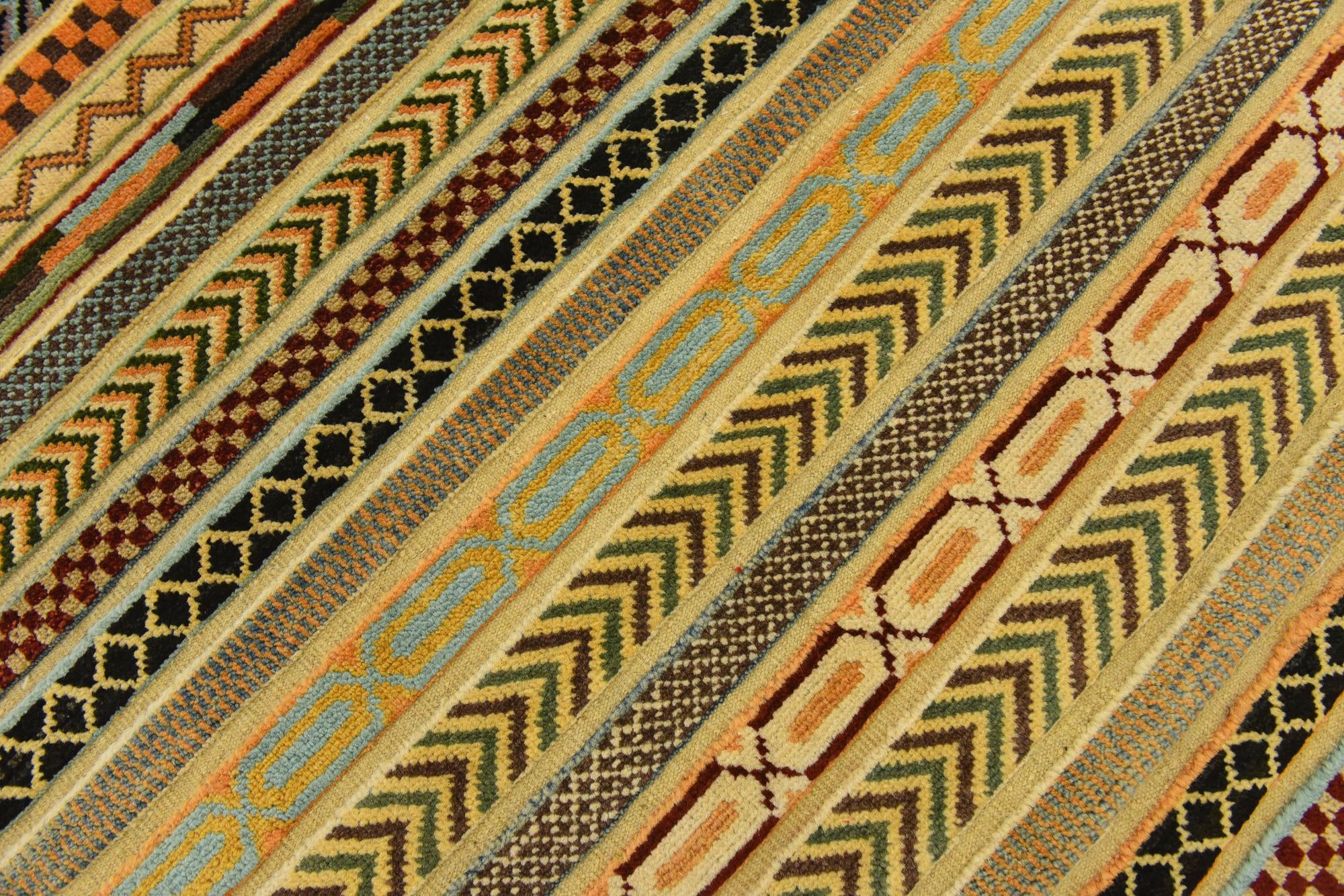 3' 11 x 5' 10 Hand Knotted Modern Ziegler Rug