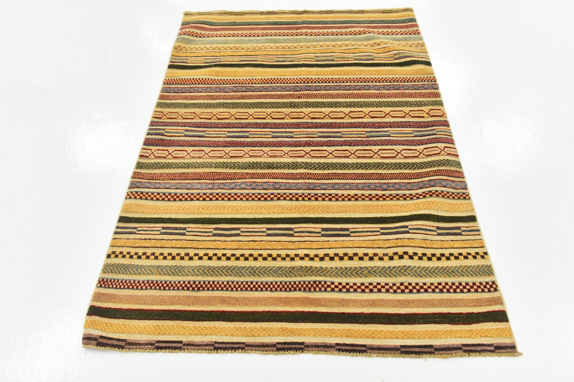 3' 11 x 5' 11 Hand Knotted Modern Ziegler Rug