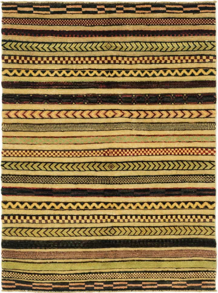 3' 4 x 4' 7 Hand Knotted Modern Ziegler Rug