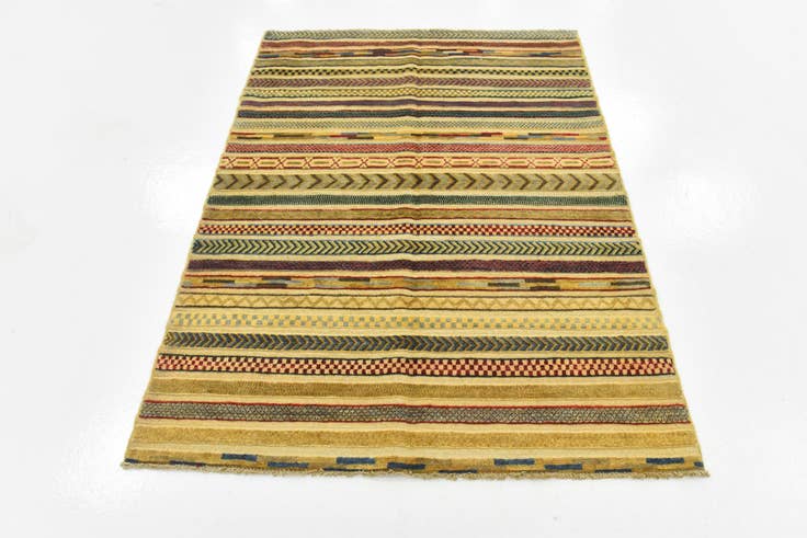 Detail image of 4' 1 x 5' 9 Hand Knotted Modern Ziegler Rug