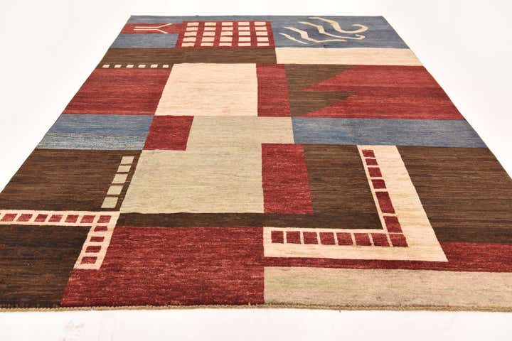 6' 8 x 9' 6 Hand Knotted Modern Ziegler Rug