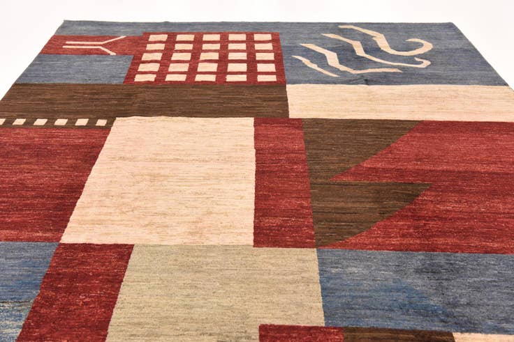 Detail image of 6' 8 x 9' 6 Hand Knotted Modern Ziegler Rug