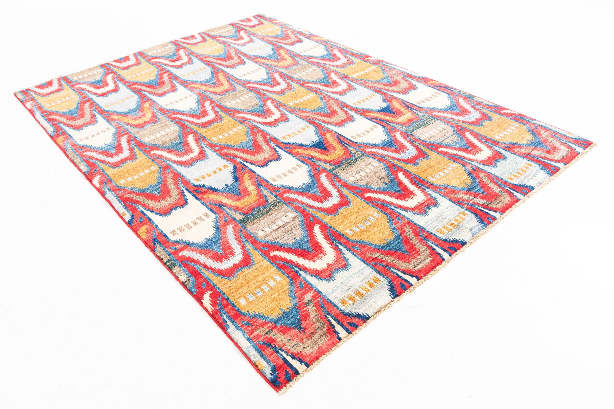 5' 9 x 8' Hand Knotted Modern Ziegler Rug
