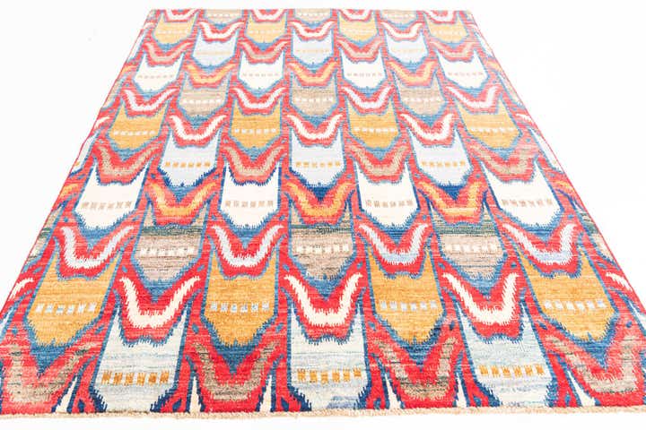 5' 9 x 8' Hand Knotted Modern Ziegler Rug