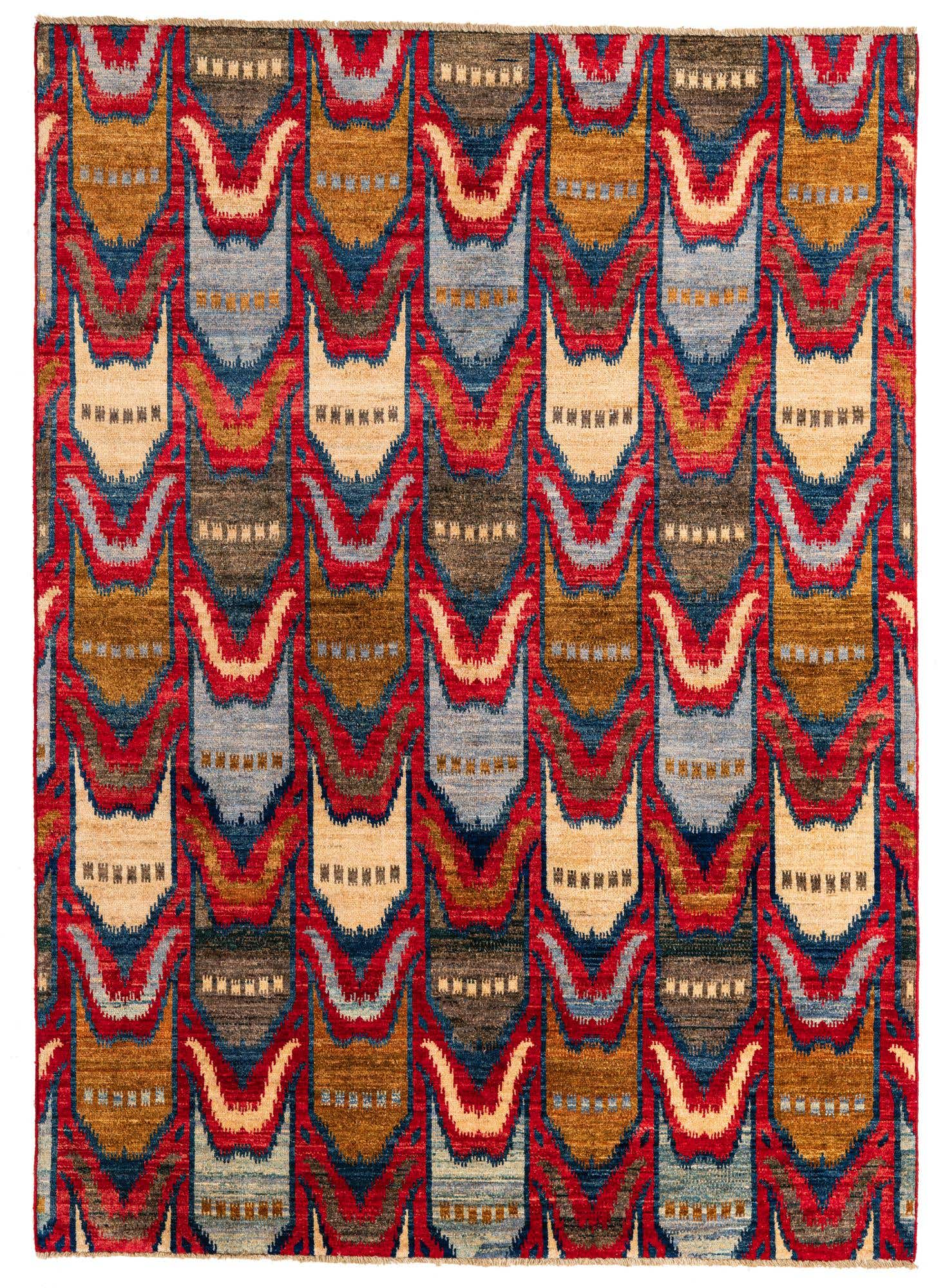 5' 9 x 8' Hand Knotted Modern Ziegler Rug