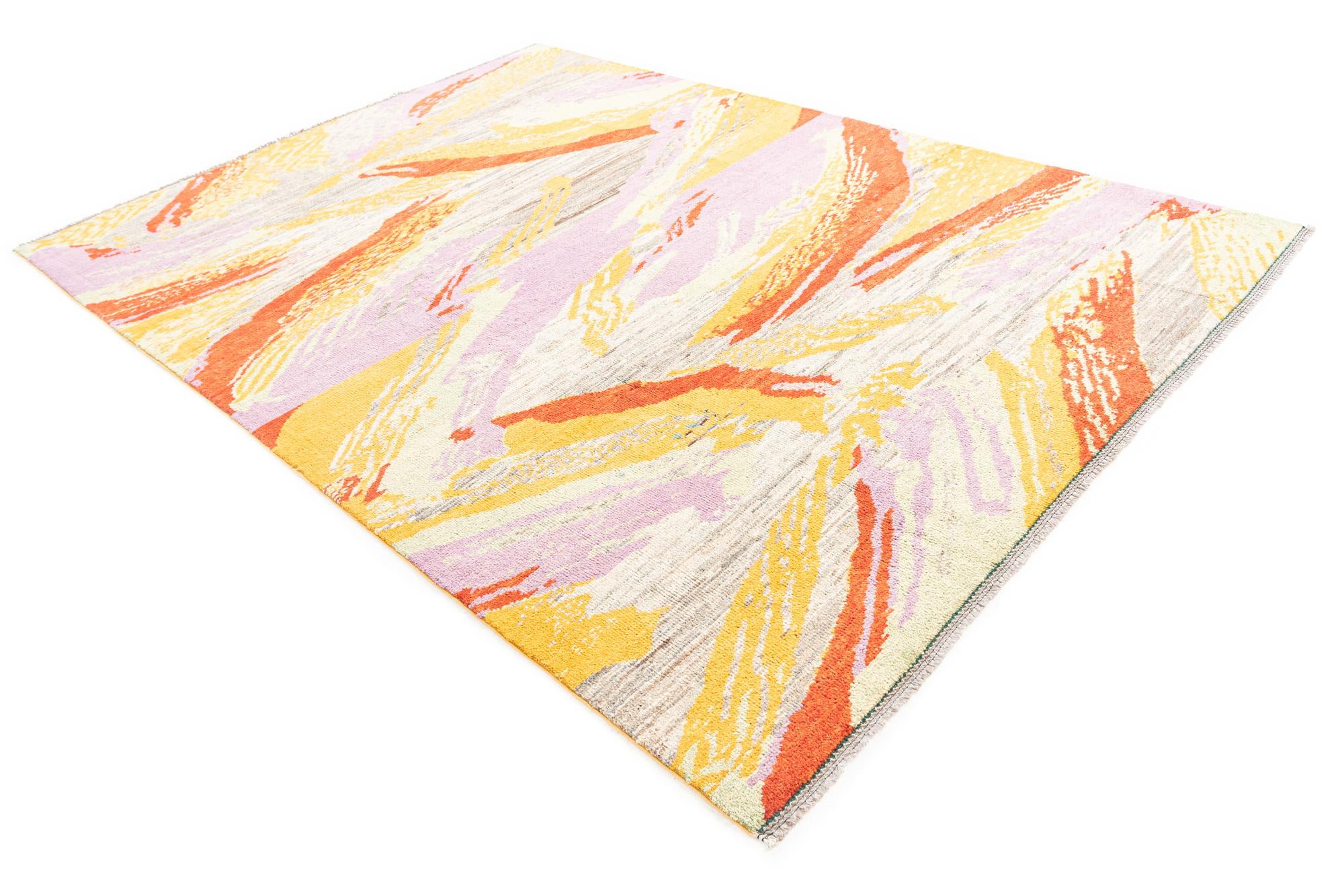 6' 8 x 9' 6 Hand Knotted Modern Ziegler Rug