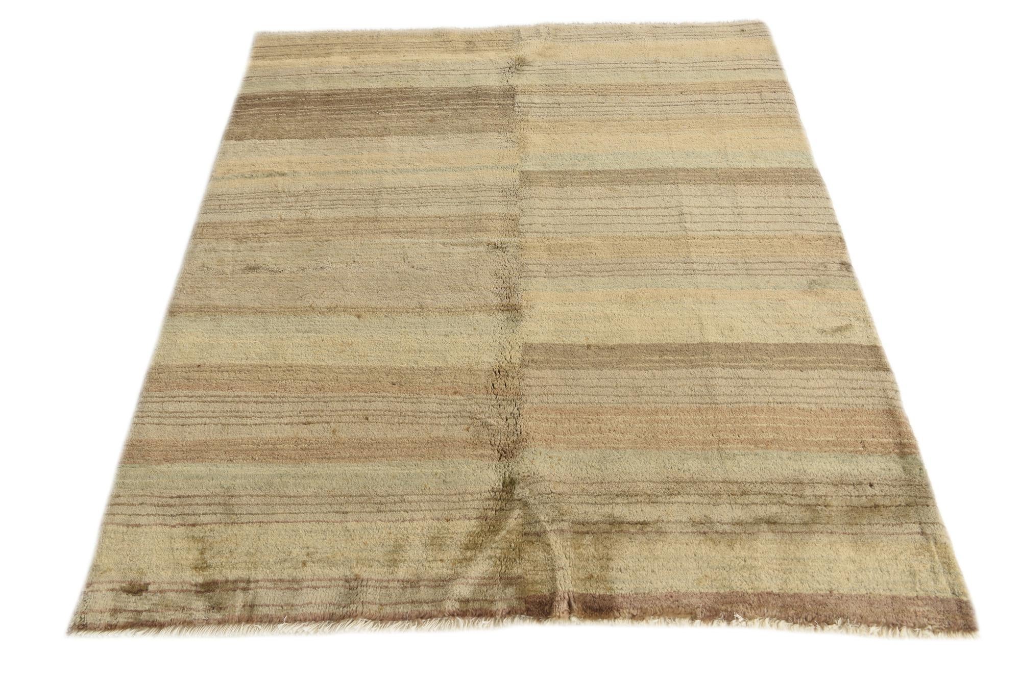 4' x 5' Hand Knotted Modern Ziegler Wool Rug