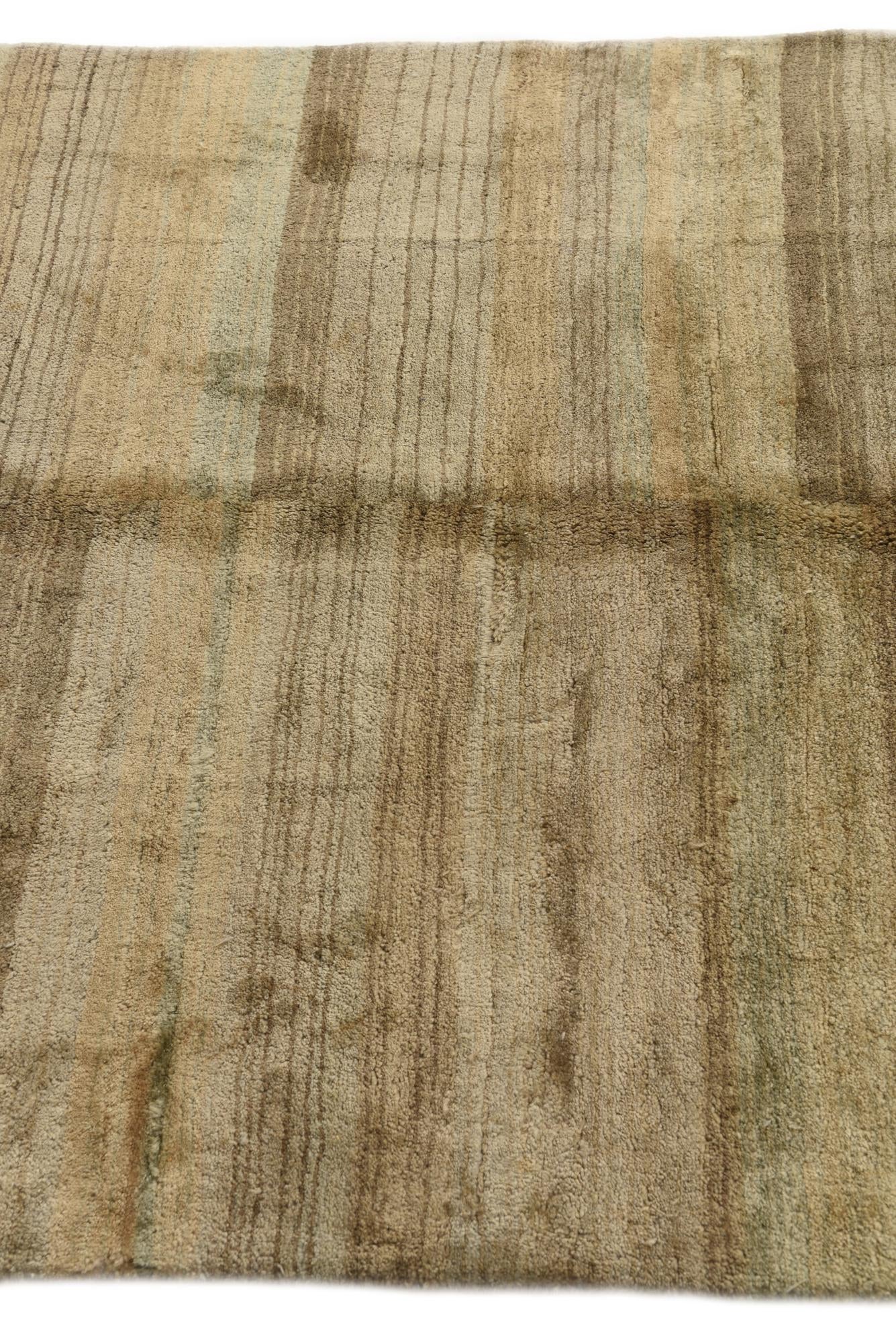 4' x 5' Hand Knotted Modern Ziegler Wool Rug
