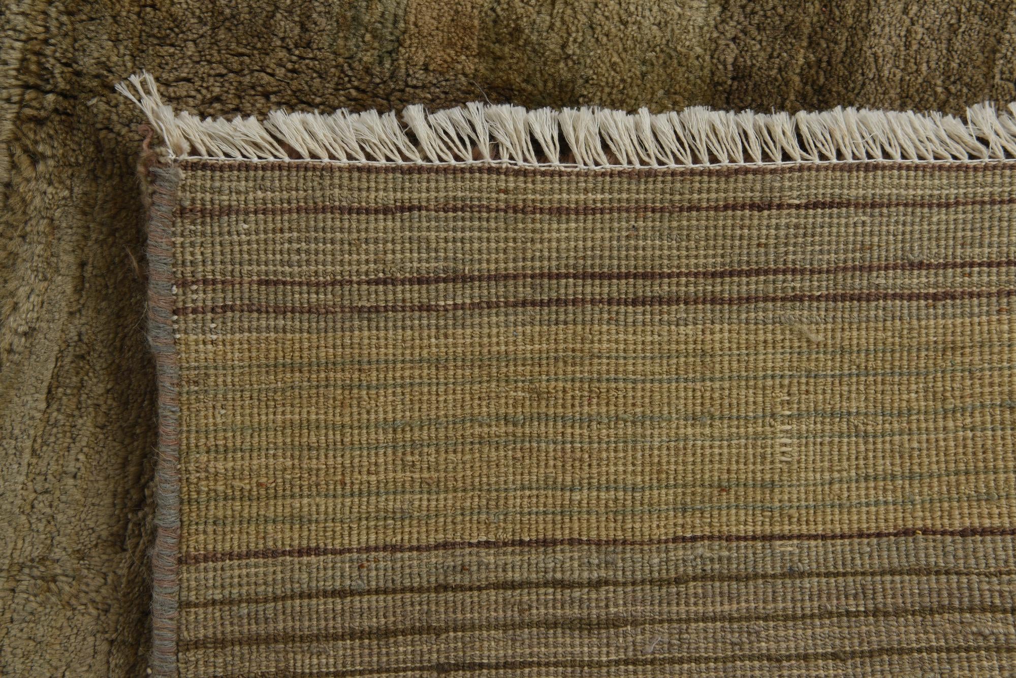 4' x 5' Hand Knotted Modern Ziegler Wool Rug
