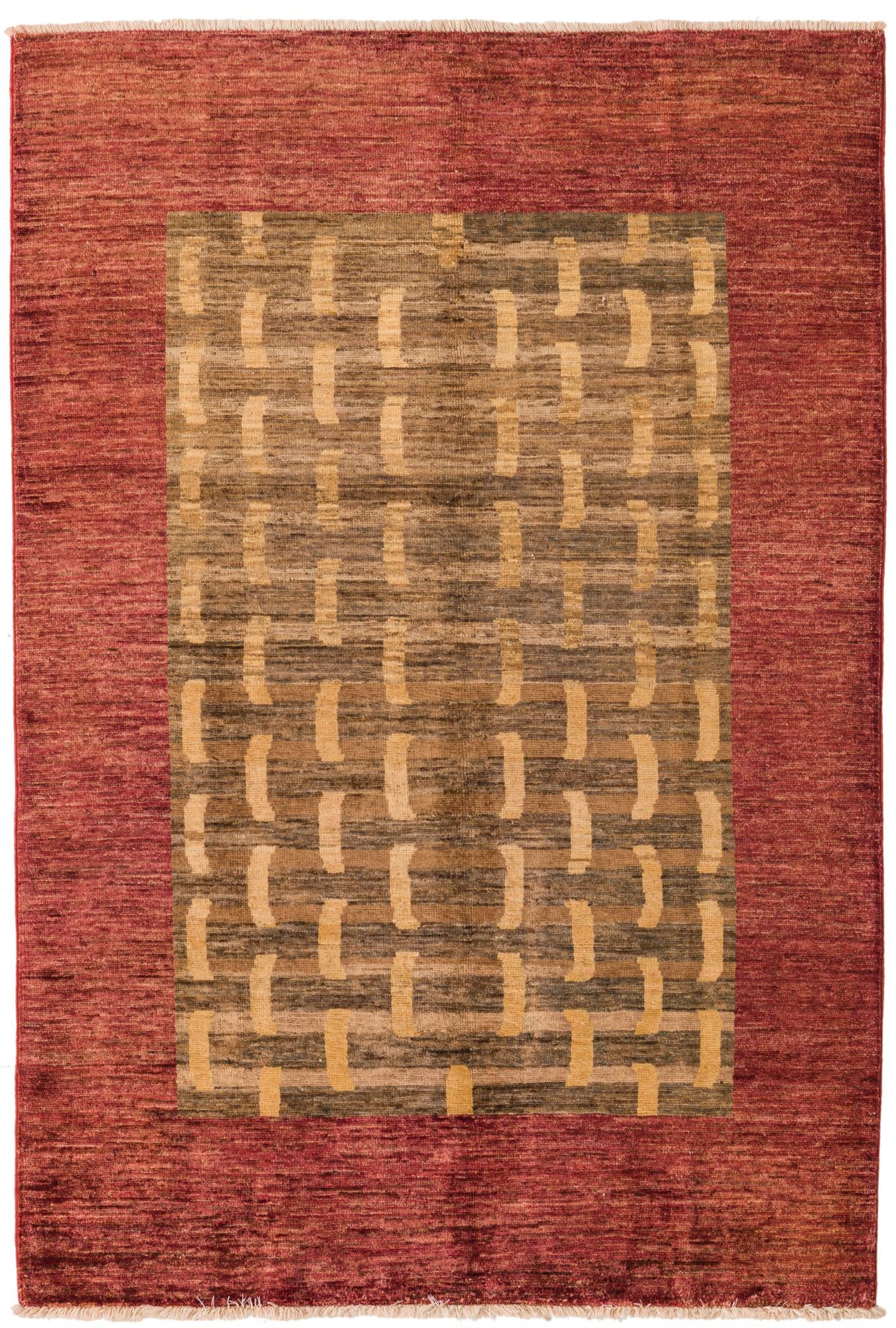 3' 9 x 5' 9 Hand Knotted Modern Ziegler Rug