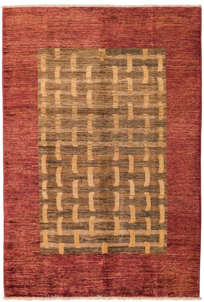 3' 9 x 5' 9 Hand Knotted Modern Ziegler Rug