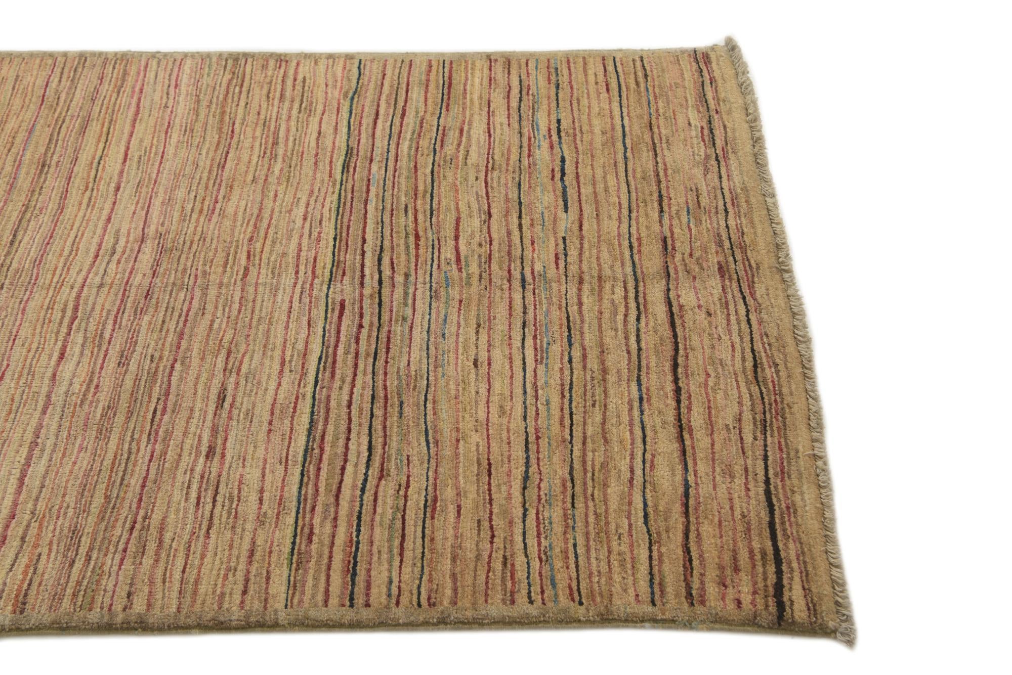 3' 4 x 4' 10 Hand Knotted Modern Ziegler Rug