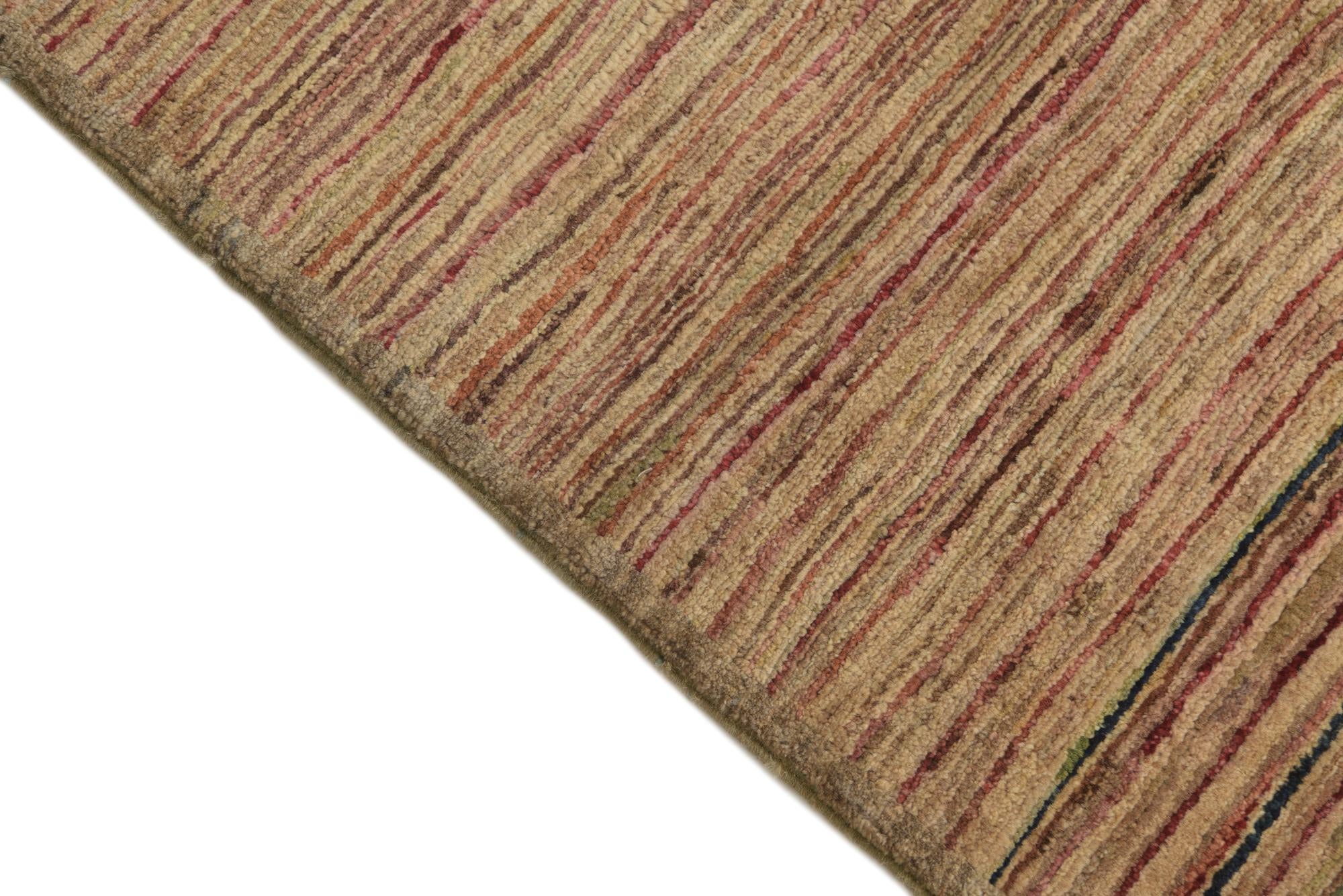 3' 4 x 4' 10 Hand Knotted Modern Ziegler Rug