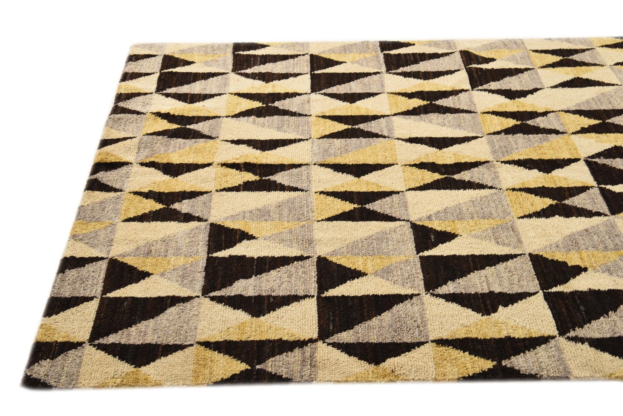 4' 11 x 7' 7 Hand Knotted Modern Ziegler Rug