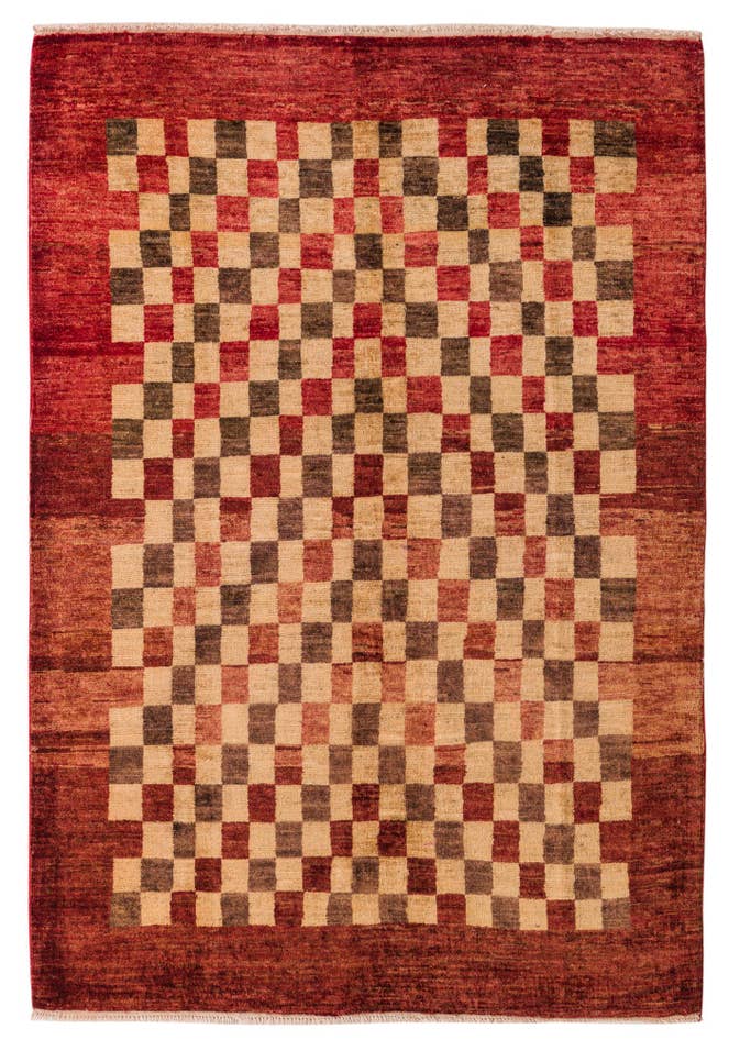 Detail image of 4' 1 x 6' Hand Knotted Modern Ziegler Rug