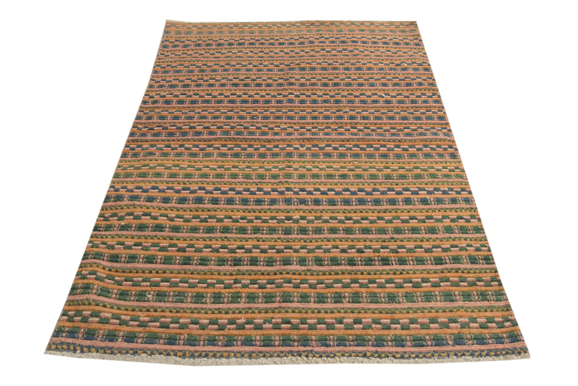 4' 6 x 6' 7 Hand Knotted Modern Ziegler Rug