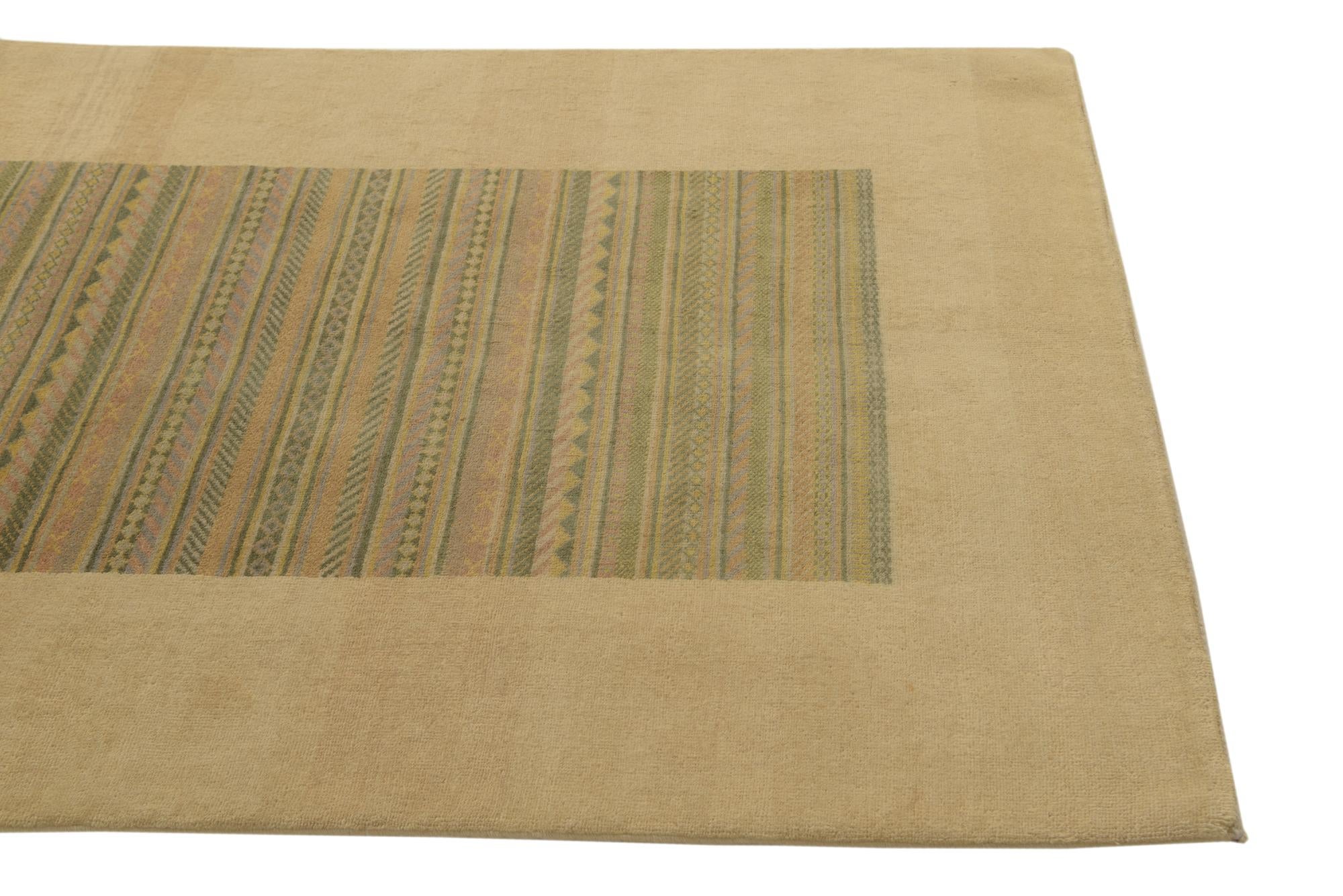 4' 2 x 6' 2 Hand Knotted Modern Ziegler Rug