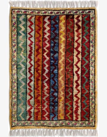 1' 4 x 2' Hand Knotted Modern Ziegler Rug