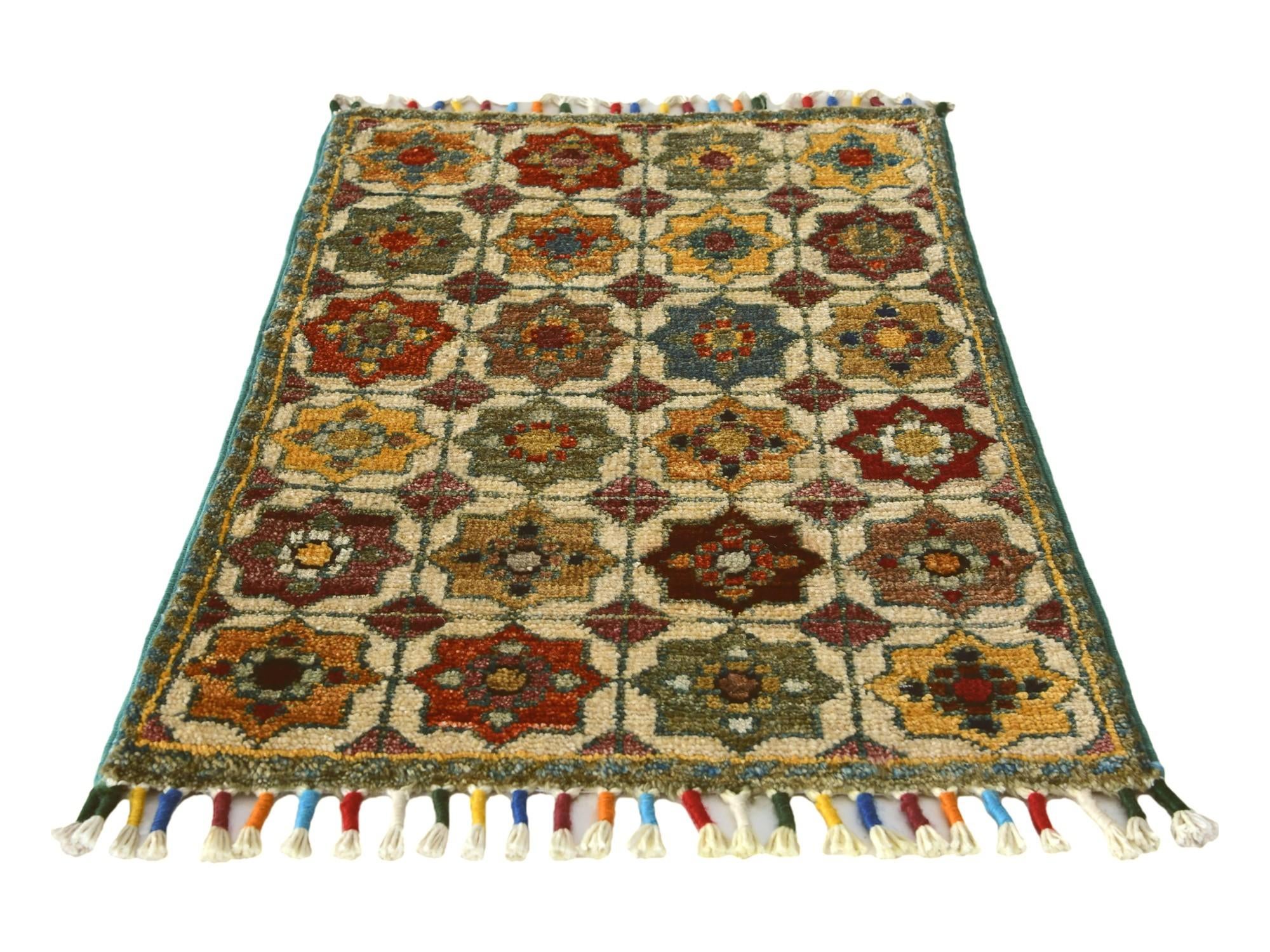1' 5 x 2' Hand Knotted Modern Ziegler Rug