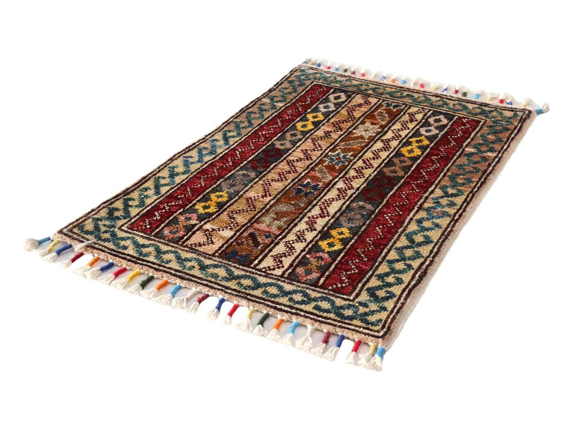 1' 4 x 2' Hand Knotted Modern Ziegler Rug