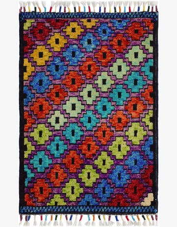 1' 6 x 2' 2 Hand Knotted Modern Ziegler Rug
