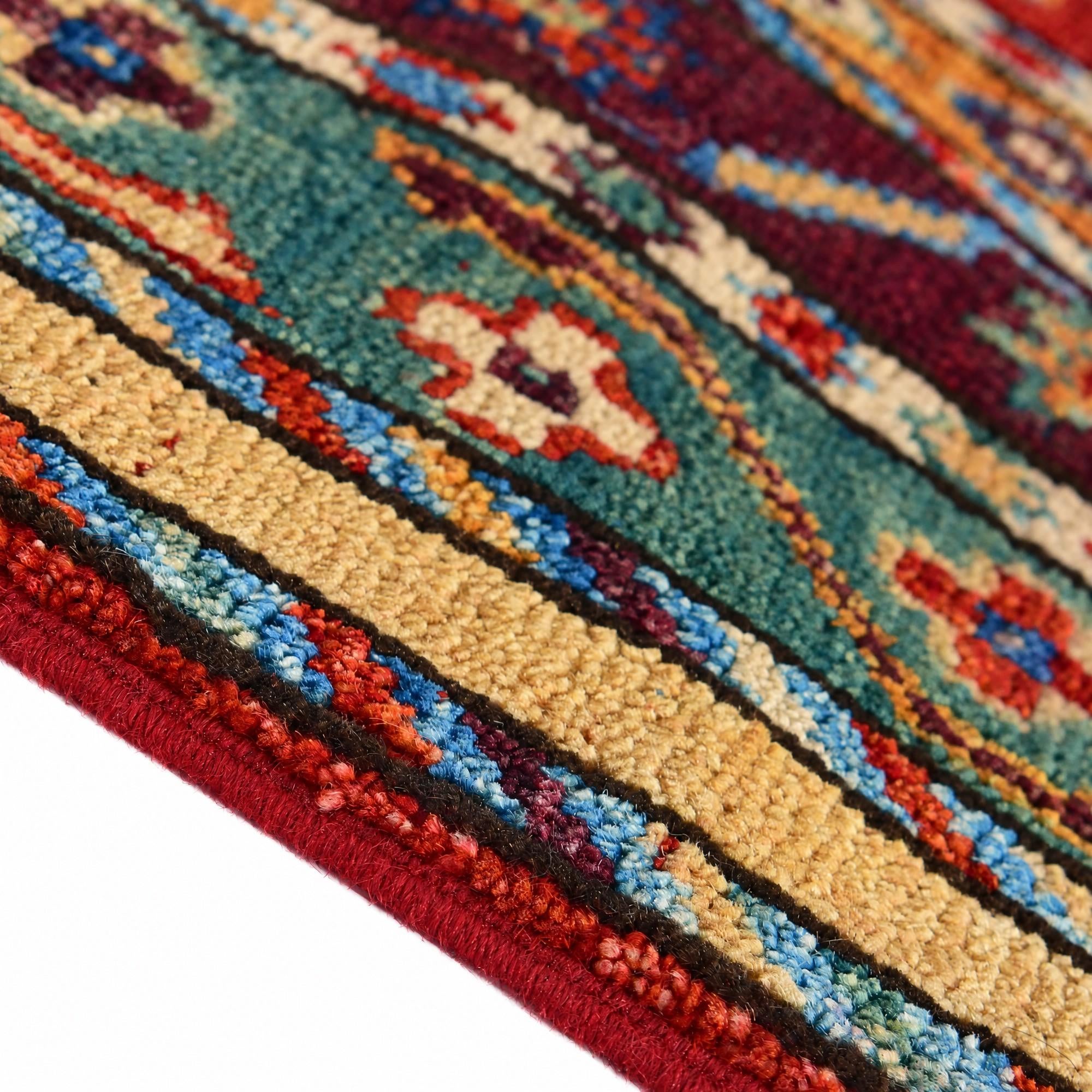 45cm x 65cm Hand Knotted Modern Ziegler Rug